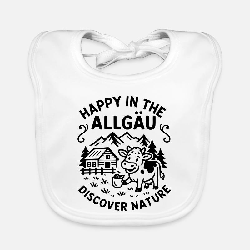 HappyAllgaeu - Bavoir bio Bébé - blanc