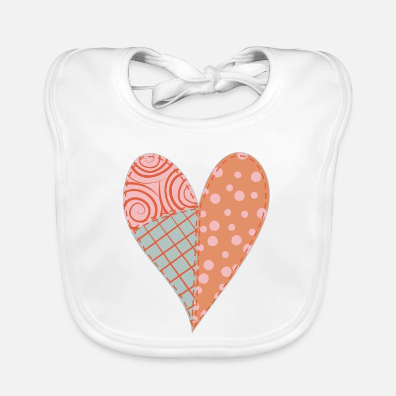 Coeur Patchwork No4 Bavoir bio Bébé