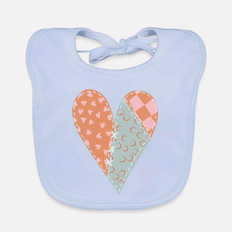 Coeur Patchwork No8 Bavoir bio Bébé