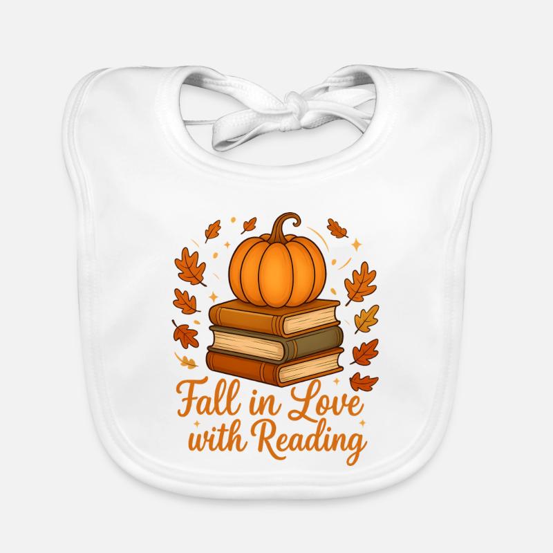 Books and Pumpkin - Fall in Love with Reading Organic Baby Bibs
