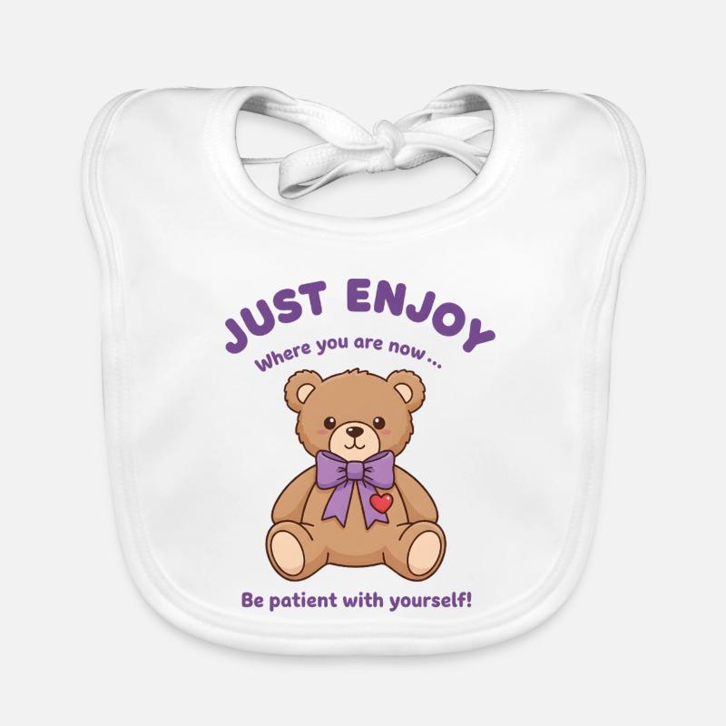 Teddybär Sei geduldig mit dir selbst Baby Bio-Lätzchen
