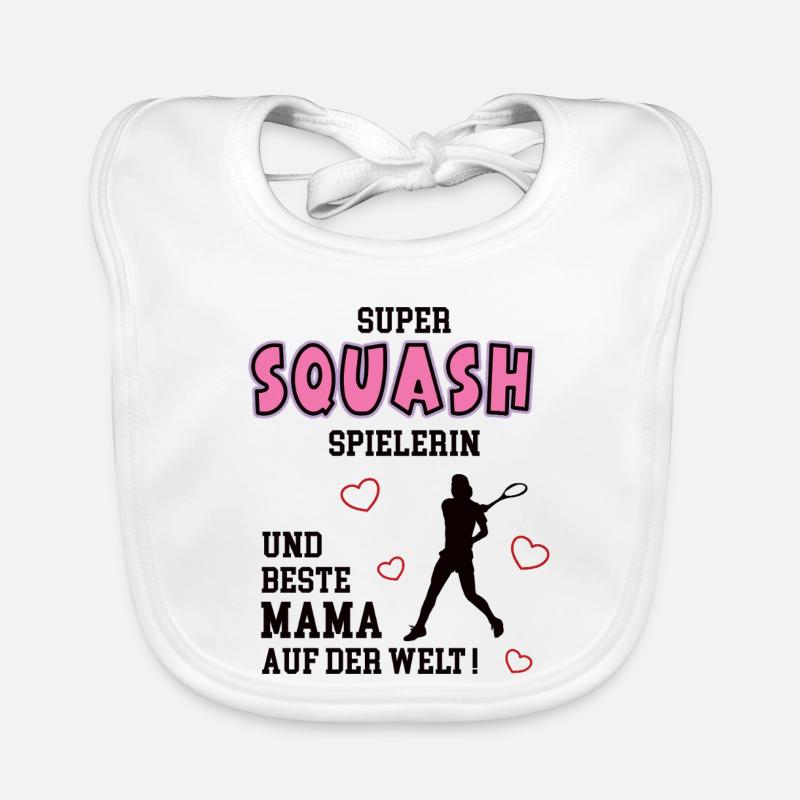 Joueur de squash, maman, joueur de squash, mère, épouse Bavoir bio Bébé