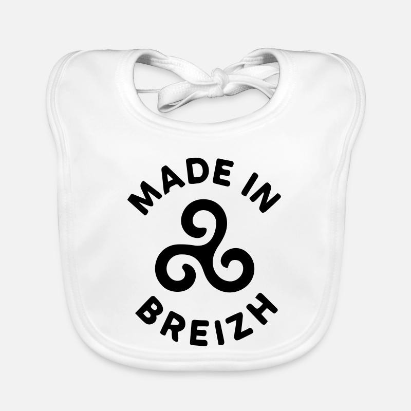 Made in Breizh - Logo avec le triskell breton Bavoir bio Bébé