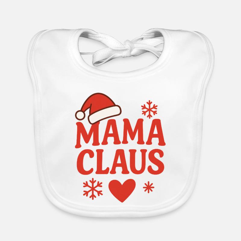 Mama Claus Weihnachtsdesign - Baby Bio-Lätzchen - Weiß