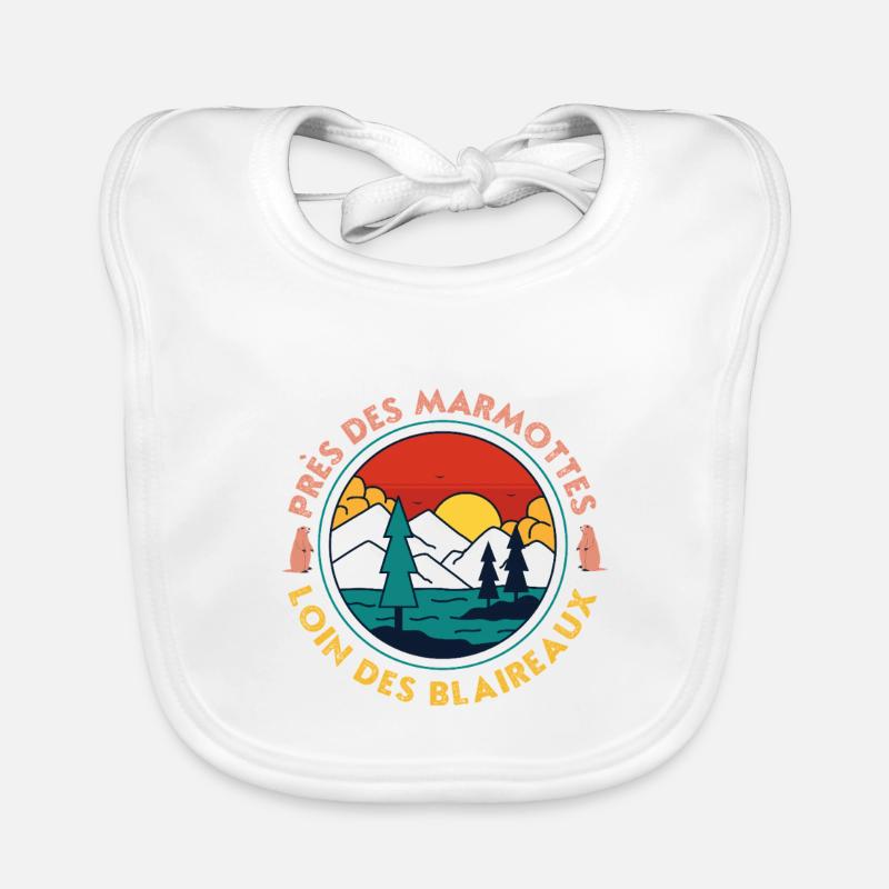 Sunset Mountain Pine Lake - Baby Bio-Lätzchen - Weiß
