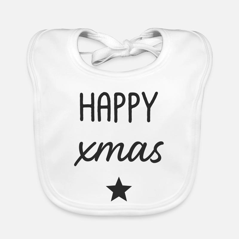 HAPPY Xmas Stern Design Baby Bio-Lätzchen