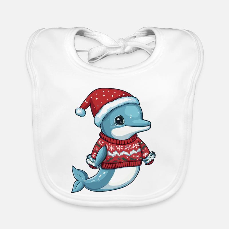 Noël de Noël des dauphins Bavoir bio Bébé