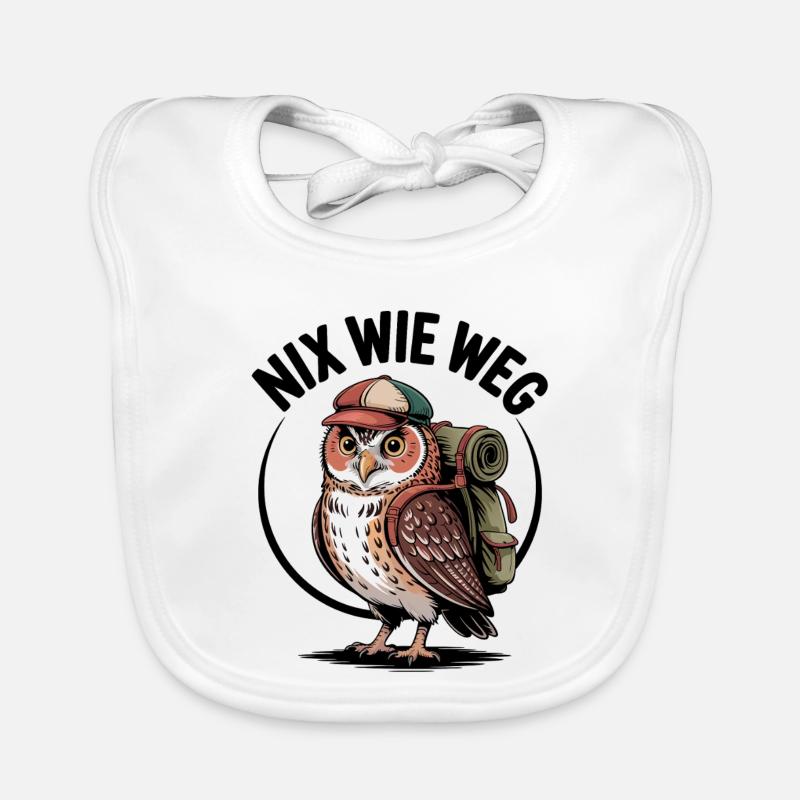 Wander-Eule mit Rucksack Baby Bio-Lätzchen