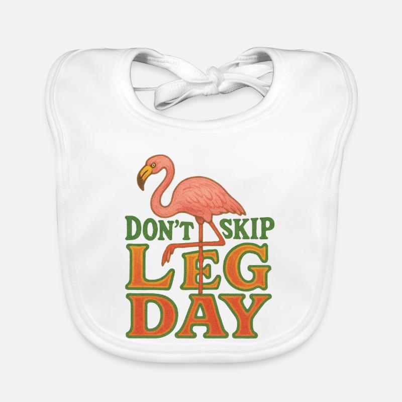 Flamingo Leg Day Retro Tee Baby Bio-Lätzchen