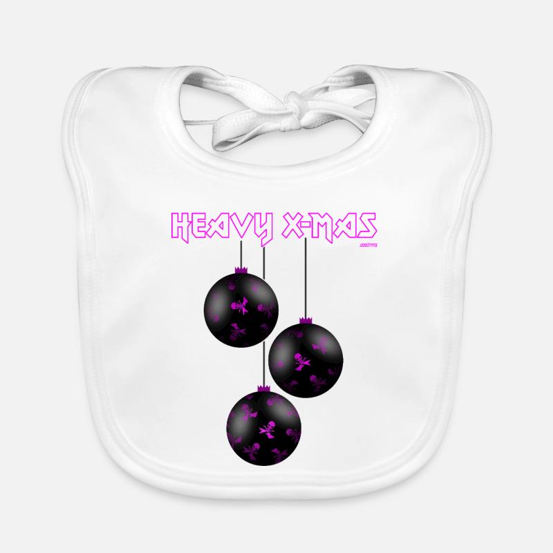 HEAVY X-MAS, PINK - Baby Bio-Lätzchen - Weiß