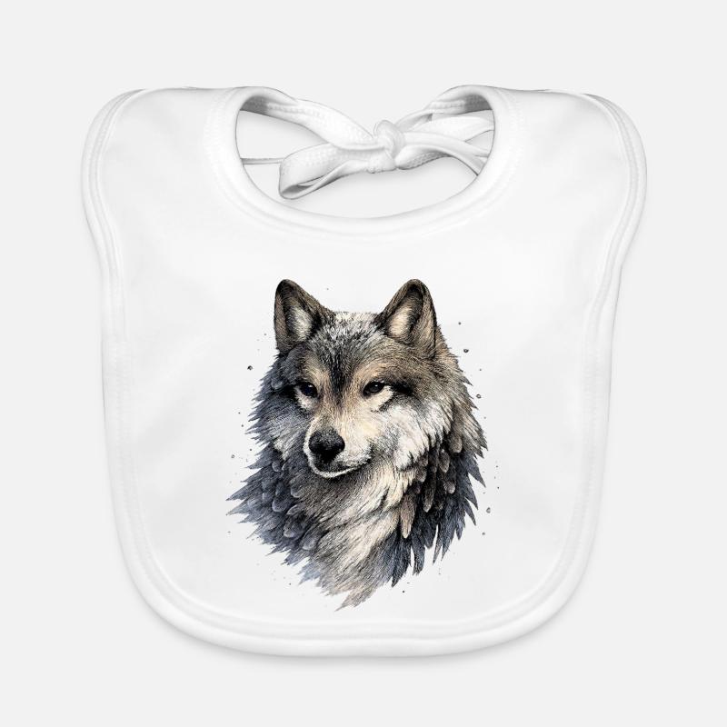 Nebelwolf im Aquarellstil Baby Bio-Lätzchen
