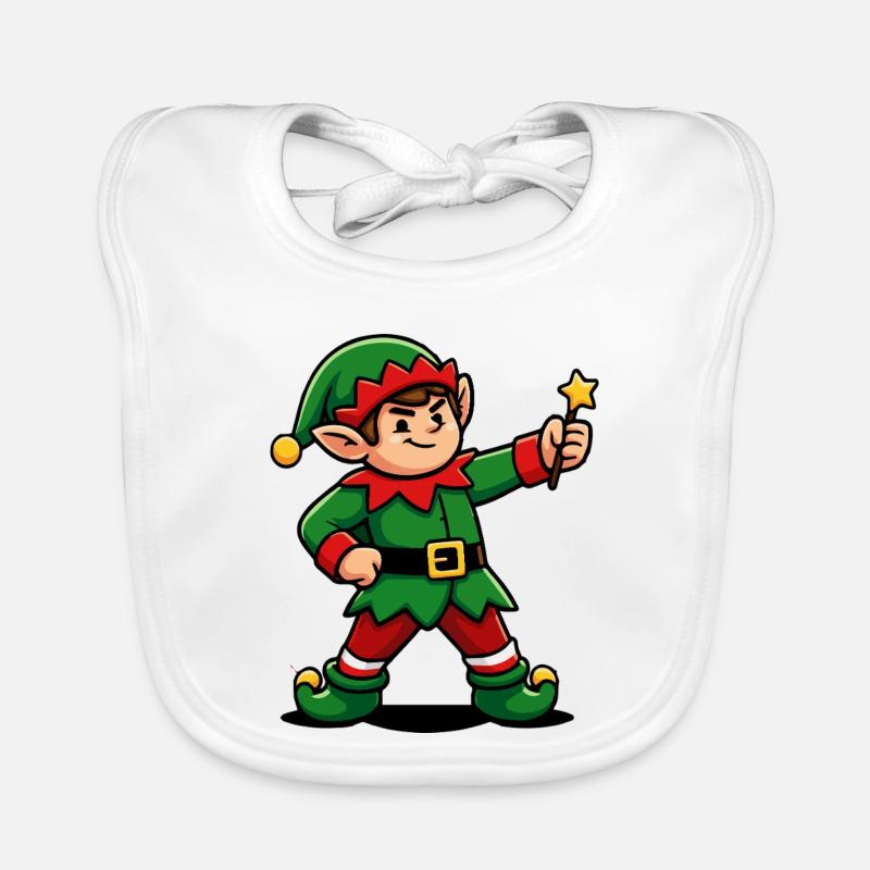 Mascotte de fête de l’elfe de Noël mignon Bavoir bio Bébé