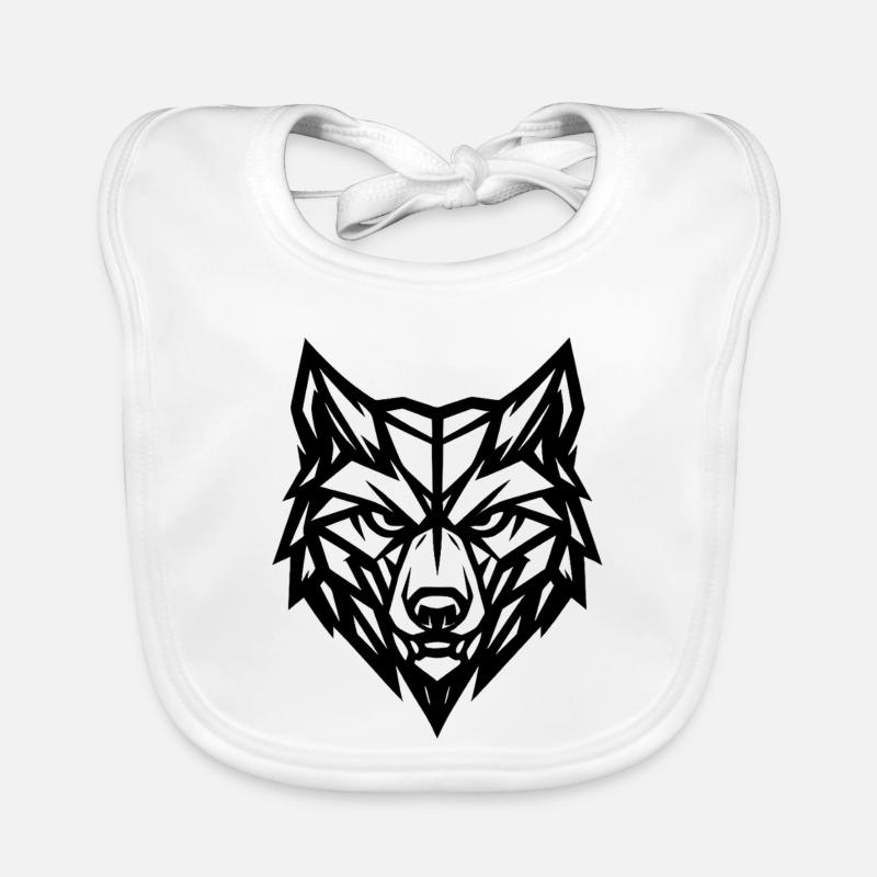 Grauer Wolf mit geometrischem Stil Baby Bio-Lätzchen