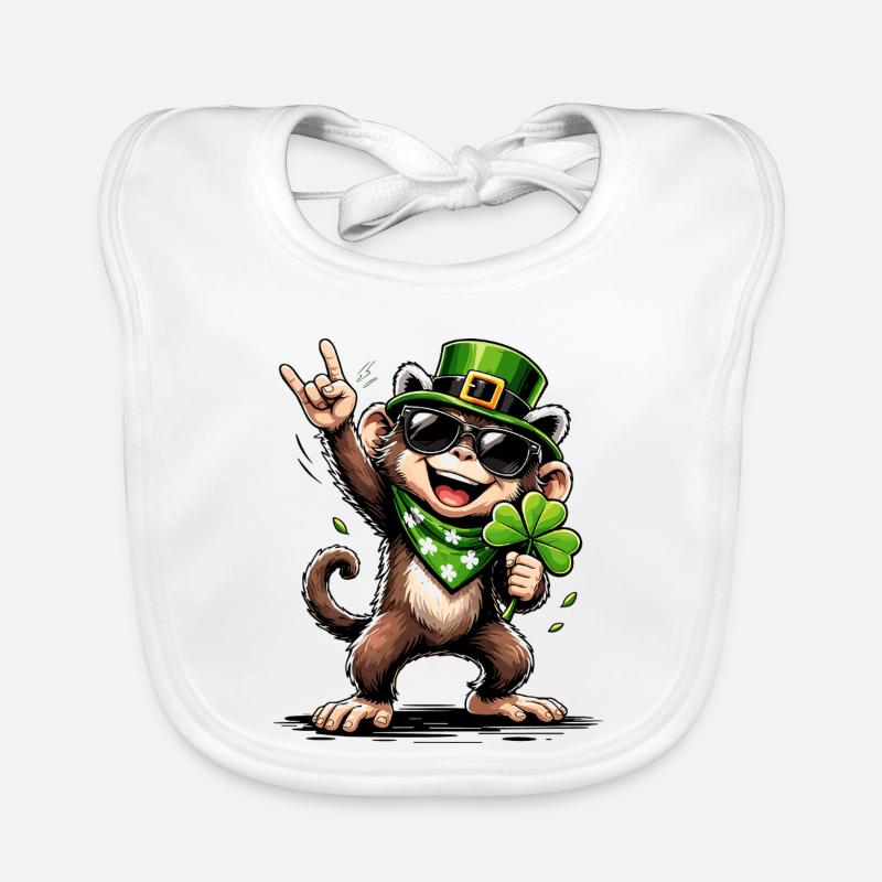 Affe Kleeblatt St. Patty's Funny Geschenk Baby Bio-Lätzchen