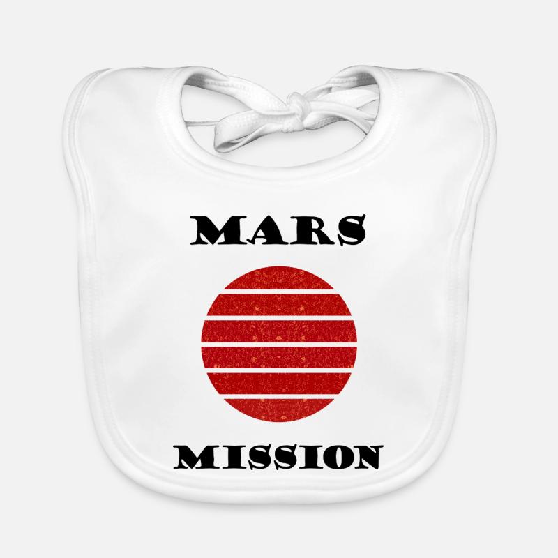 Red Striped Solar Circle Mars Organic Baby Bibs