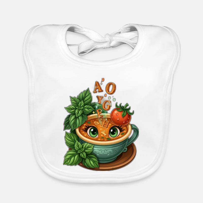 Alphabet-Teetasse mit Kräutern Baby Bio-Lätzchen