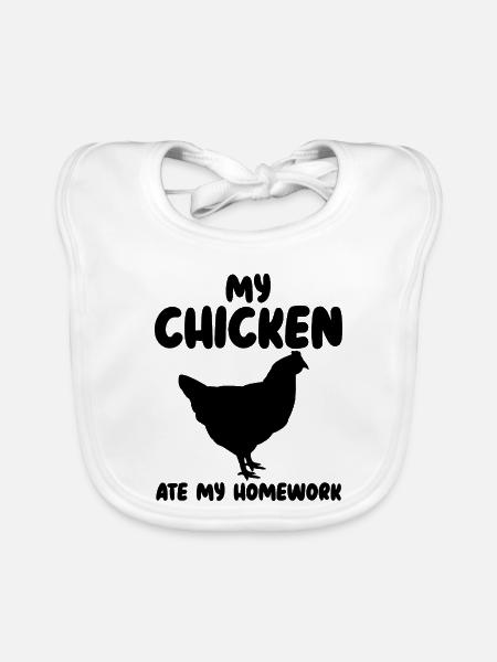 Huhn Spruch Humor - Baby Bio-Lätzchen - Weiß - Vorne