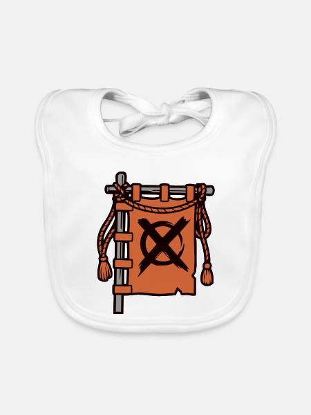 Samurai Banner Flagge Grafik - Baby Bio-Lätzchen - Weiß - Vorne
