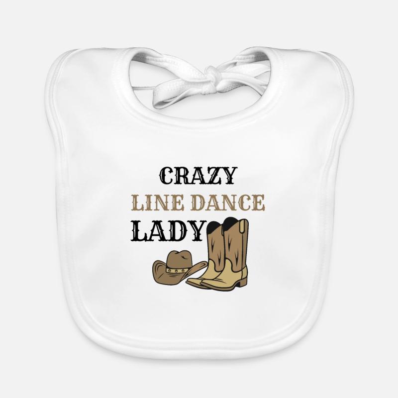 Danse en ligne Lady Dancer Line Dancing Line Dancer - Bavoir bio Bébé - blanc