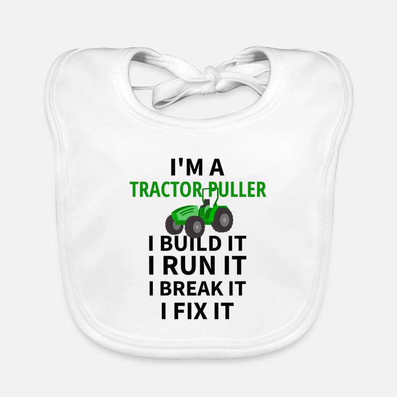Tractor Pulling | Tractor towing tractor trek Organic Baby Bibs
