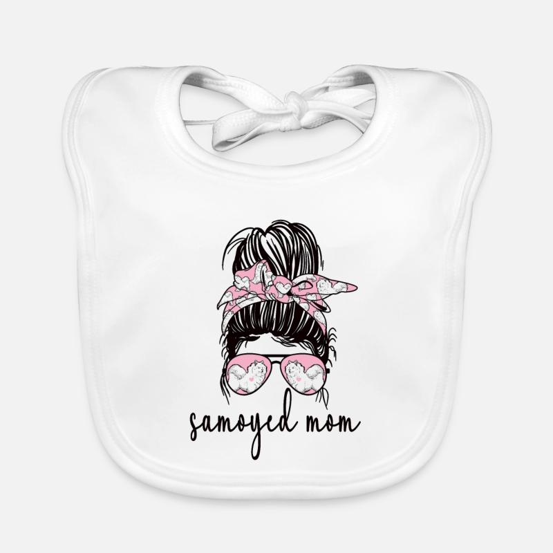 Maman Samoyède Propriétaire Samoyède Maman Samoyède Bavoir bio Bébé