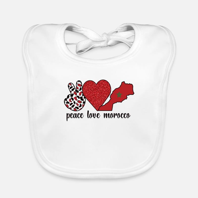 Maroc Maroc Drapeau Racines marocaines Bavoir bio Bébé