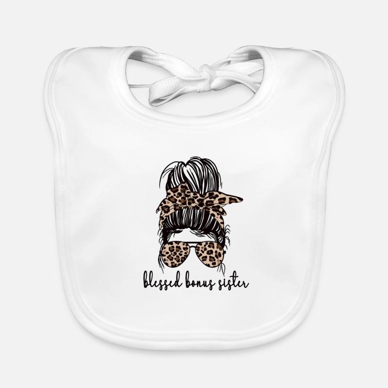 Bonus-Schwester Beste Stiefschwester Geschenk Baby Bio-Lätzchen