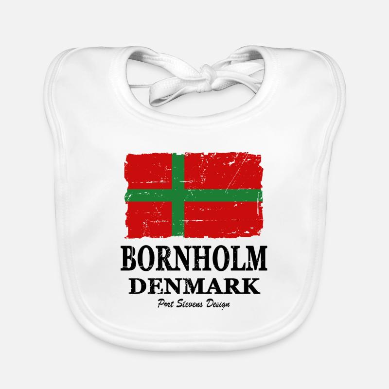 Drapeau de Bornholm - Drapeau de Bornholm - look minable Bavoir bio Bébé