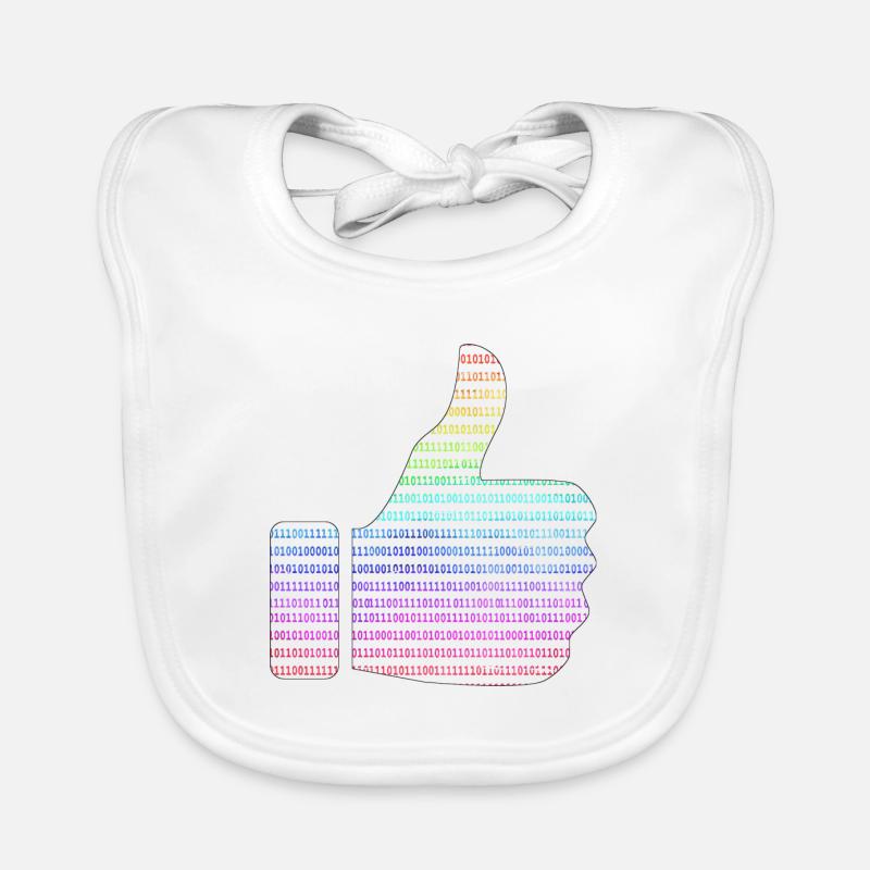hand like binary rainbow Organic Baby Bibs