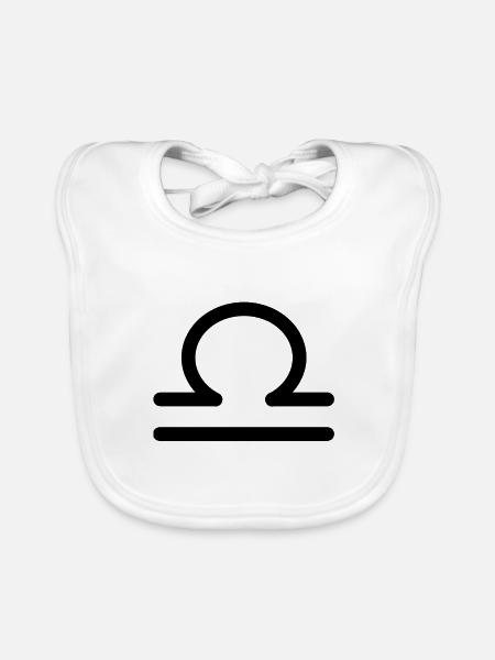 Libra zodiac black - Organic Baby Bibs - white - Front