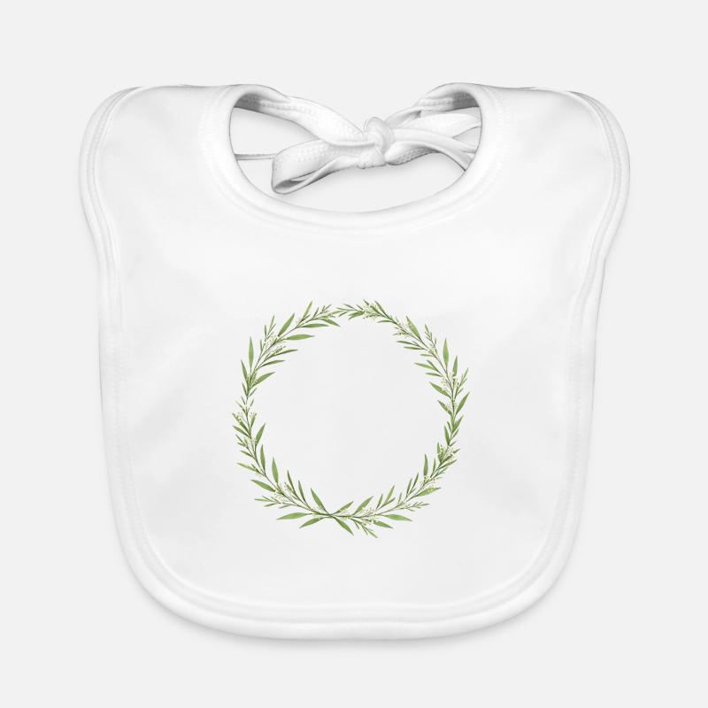 Eucalyptus Wreath - Personalizable Organic Baby Bibs