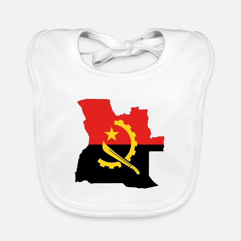 Angola flag map flag Organic Baby Bibs