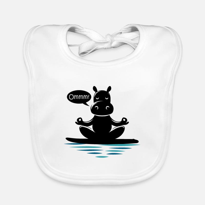 Zen Hippo in the Wave Organic Baby Bibs
