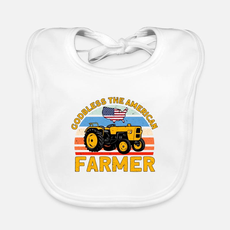 Tractor Cattle Breeder Farmer Gift Organic Baby Bibs