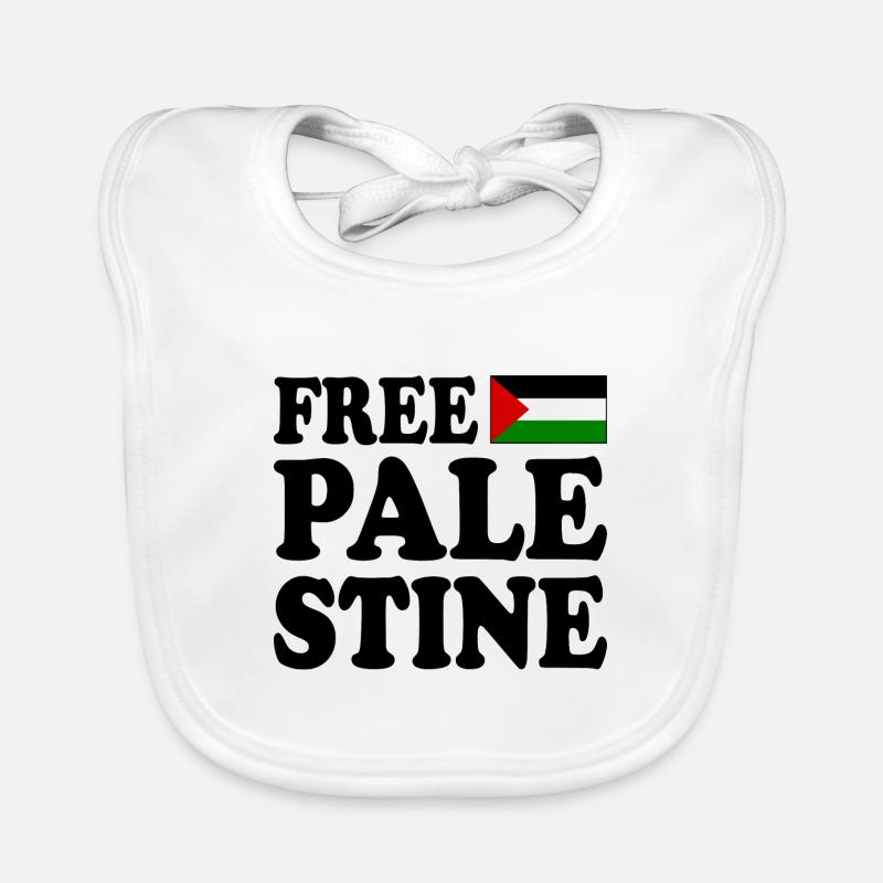 Free palestine - Bavoir bio Bébé - blanc