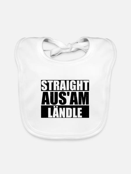 Straight aus'am Ländle Schwäbisch Schwaben - Baby Bio-Lätzchen - Weiß