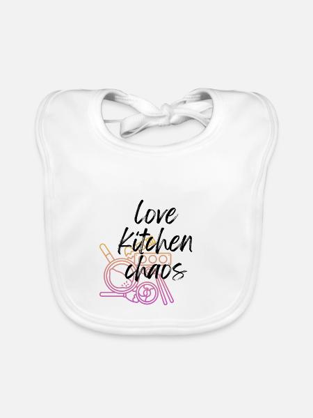Kitchen chaos - Organic Baby Bibs - white - Front