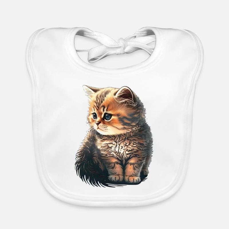 Chaton mignon Bavoir bio Bébé