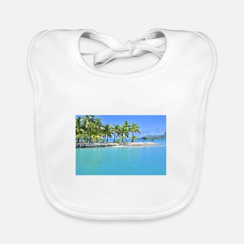 Lagon de Bora Bora - Bavoir bio Bébé - blanc