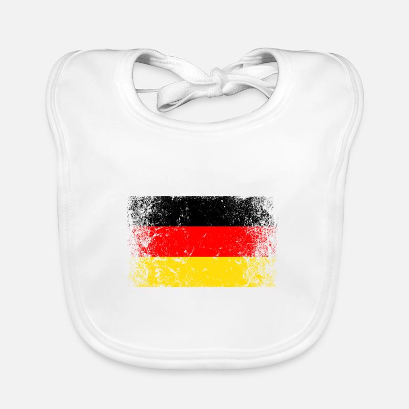Germany German Flag Vintage Organic Baby Bibs