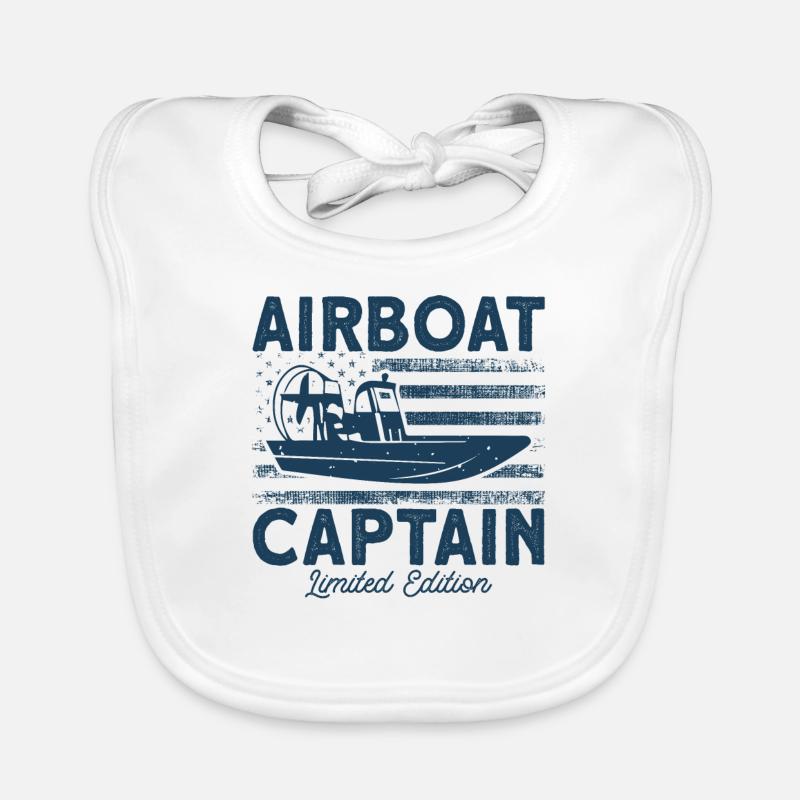 Capitaine de bateau à air Cadeau de capitaine d’hydroglisseur Bavoir bio Bébé