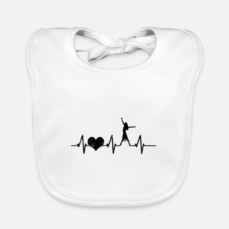 Danseur Danse Sport de danse Battement de coeur Passion - Bavoir bio Bébé - blanc