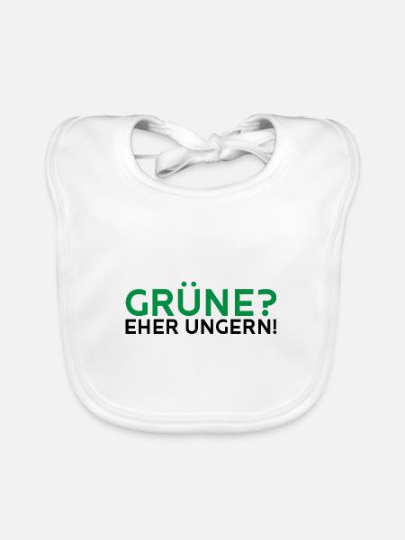 Grüne? Eher ungern! - Baby Bio-Lätzchen - Weiß - Vorne