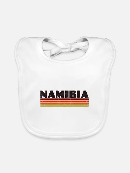 Namibia Vintage - Baby Bio-Lätzchen - Weiß - Vorne