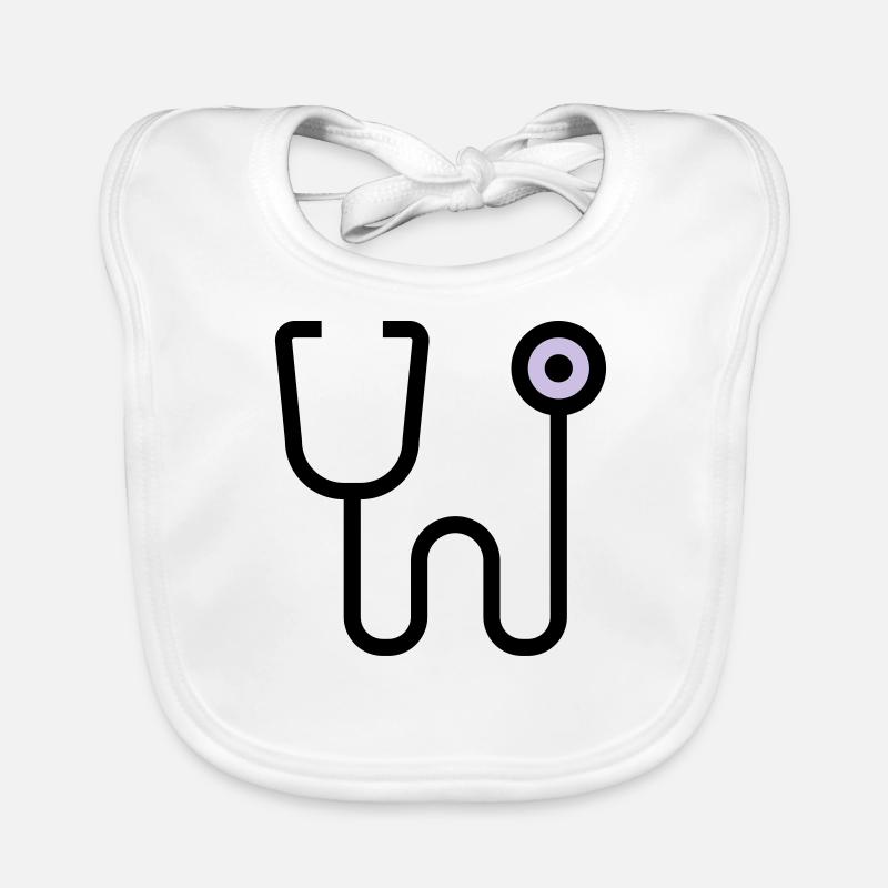 Stethoscop Untersuchung vom Doktor Arzt Baby Bio-Lätzchen