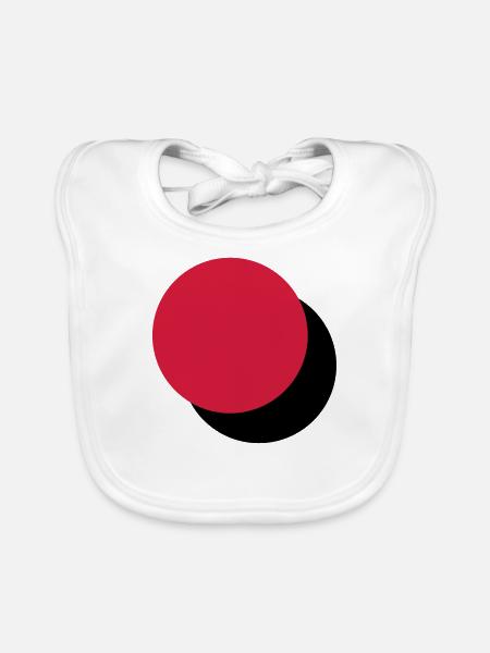 Two touching circles - Organic Baby Bibs - white - Front