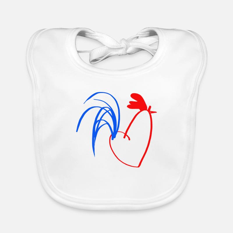 rooster blue white red Organic Baby Bibs