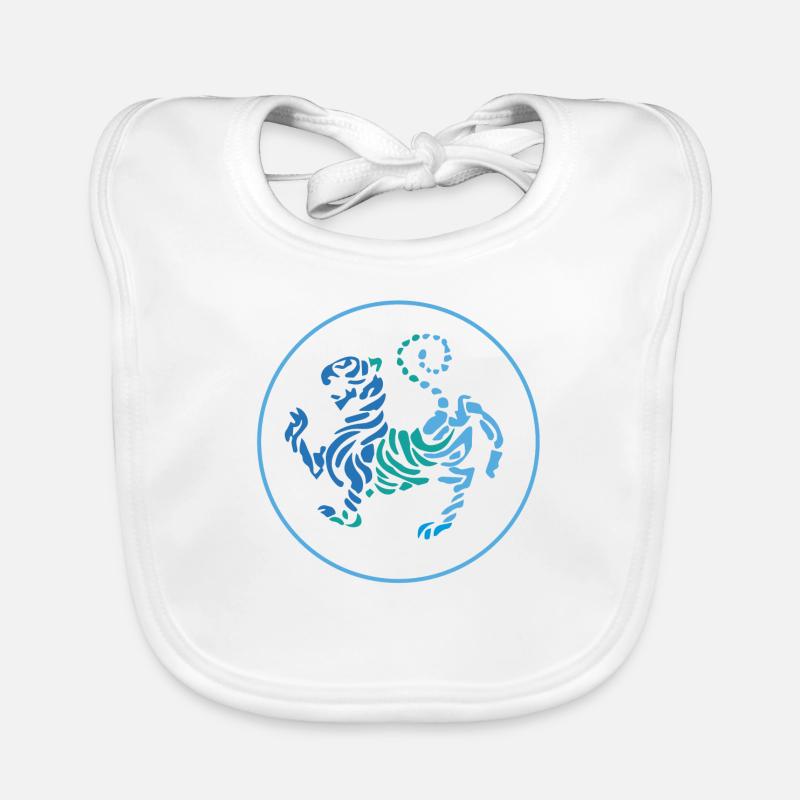 Tiger Karate - Baby Bio-Lätzchen - Weiß