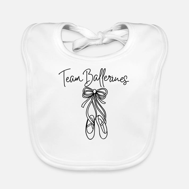 Team ballerines - Bavoir bio Bébé - blanc