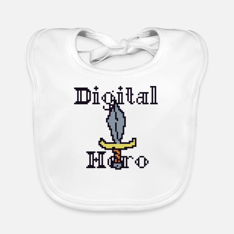Épée de pixel, héros numérique Bavoir bio Bébé